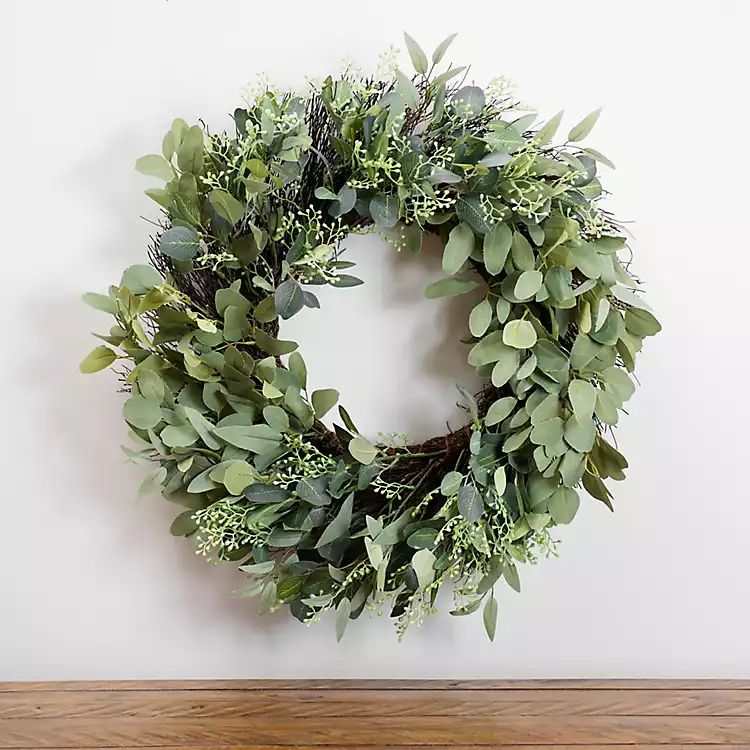 New!Seeded Eucalyptus Greenery Mix Wreath | Kirkland's Home