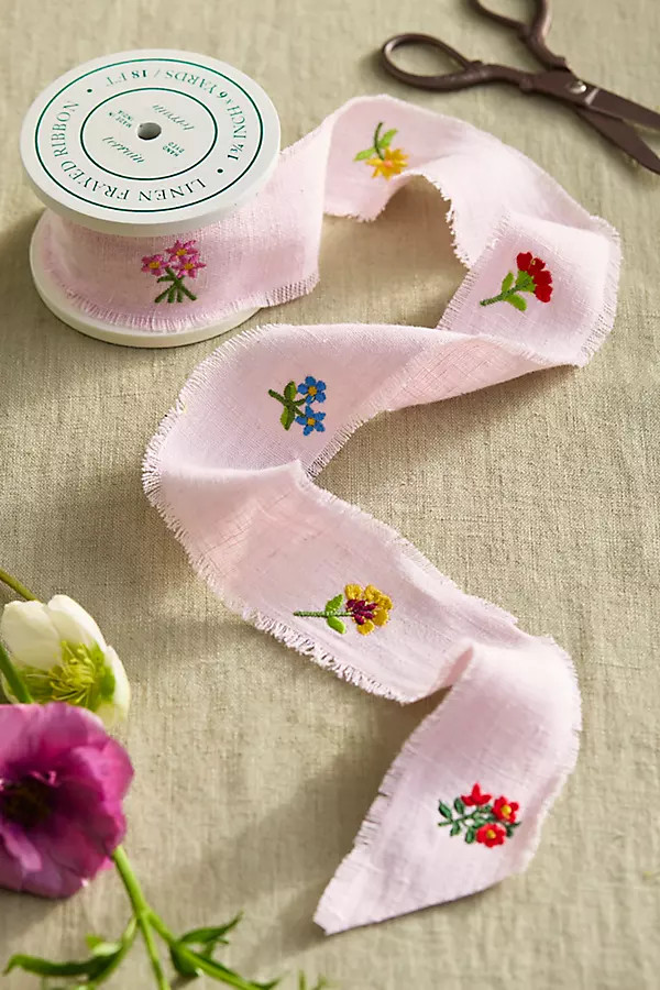 Embroidered Floral Velvet Ribbon | Anthropologie (US)