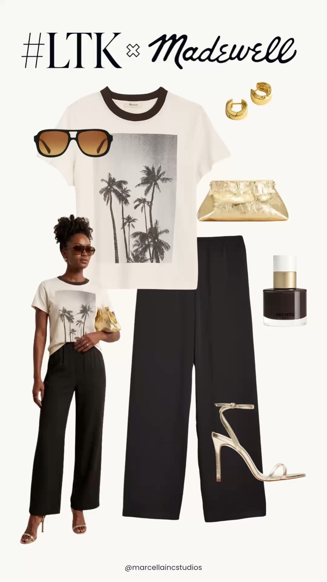 Madewell Sale last day! Date night outfit🖤 #goldheels #goldbag #datenightoutfit #madewellsale #blackpants

#LTKxMadewell #LTKSaleAlert #LTKWorkwear