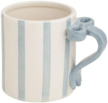 Mud Pie Ceramic Stripe Bow Handle Mug | Amazon (US)
