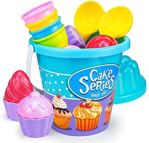 HAOMARK Beach Sand Toys Cakecup Ice Cream Sandbox Mold Set 17 Pieces for Kids Toddlers Girls Boys... | Amazon (US)
