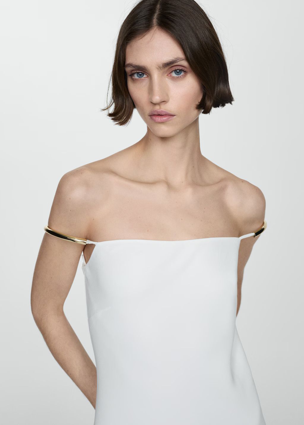 Strapless dress with metallic detail - Woman | MANGO USA | MANGO (US)