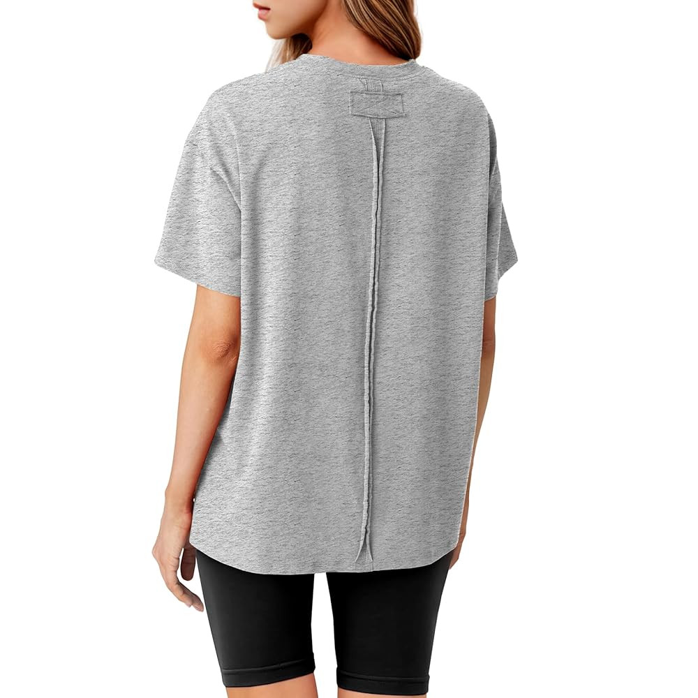 Lepunuo Oversized T Shirts for Women Summer Tops 2024 Trendy Cotton Casual Loose Fit Short Sleeve... | Amazon (US)
