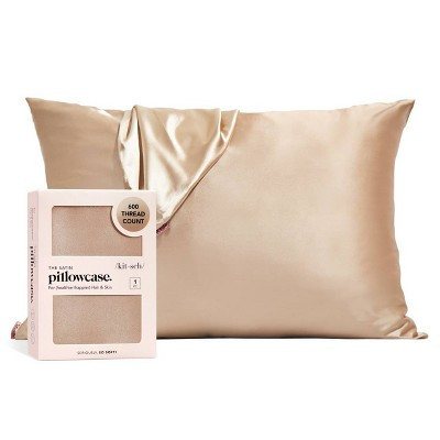 Kitsch Queen Size Satin Standard Pillowcase Thread Count "600" - Beige | Target