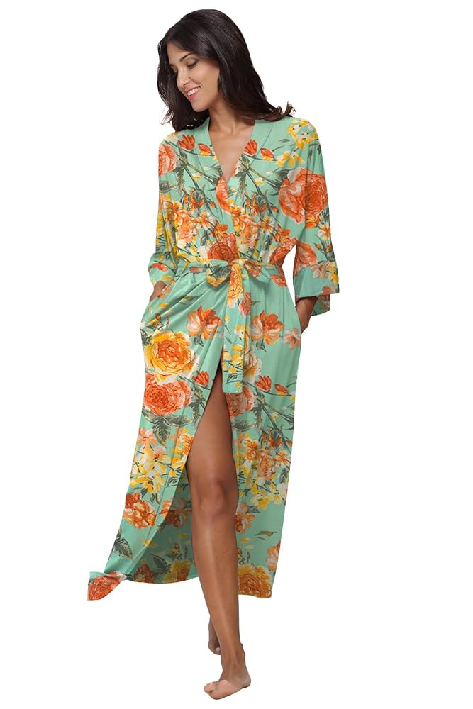 Women's Soft Robes Long Bath Robes Full Length Kimonos Sleepwear Dressing Gown,Solid Color | Amazon (US)