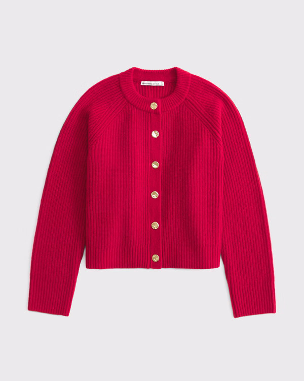 Ribbed Crew Cardigan | Abercrombie & Fitch (UK)