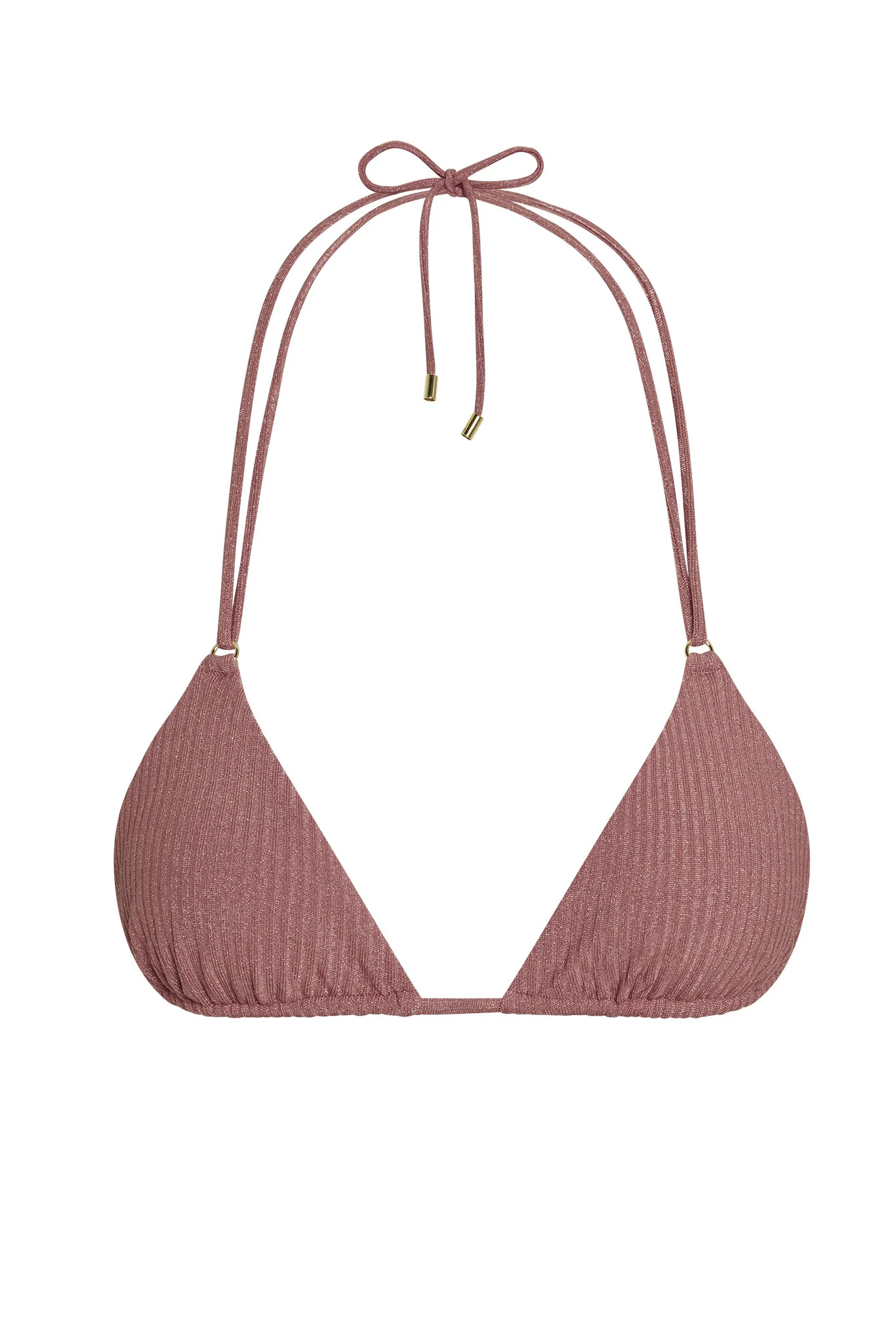 Hanalei Top - Mauve Lurex Rib | Monday Swimwear