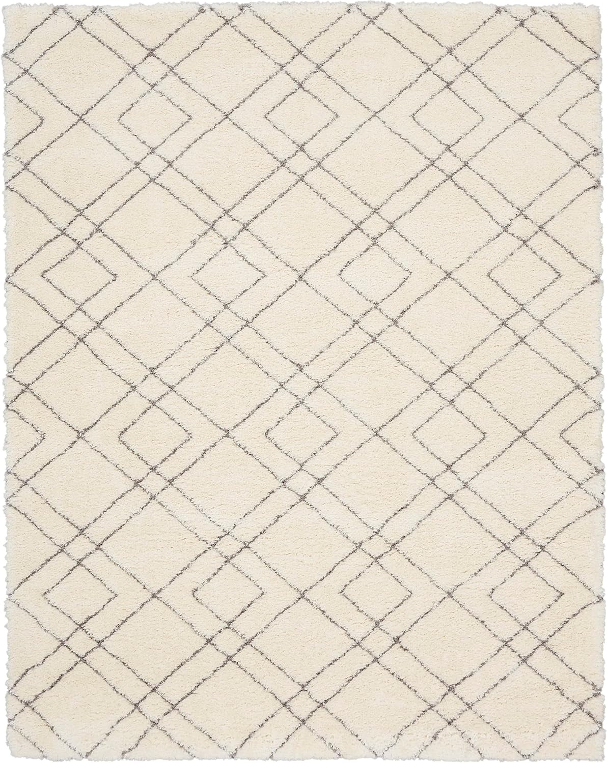 Nourison Luxurious Shag Modern & Contemporary Ivory 9' x 12' Area Rug (9x12) | Amazon (US)