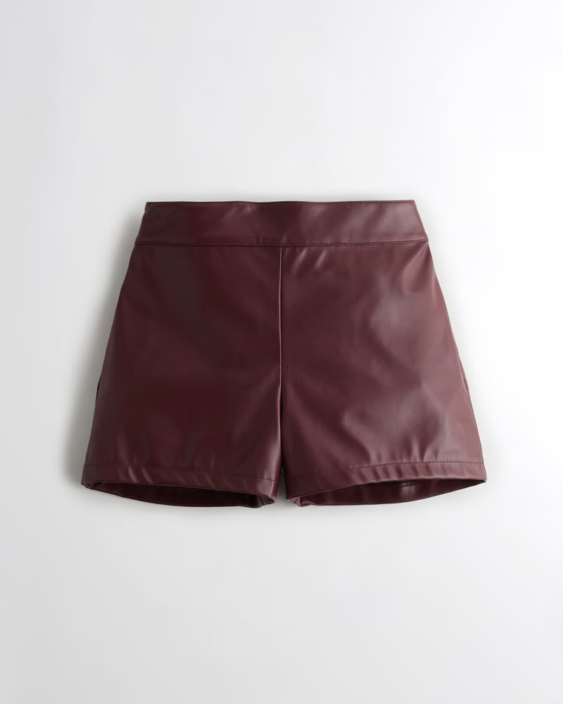 Shop All Social Tourist Ultra High-Rise Faux Leather Short | Shop All Bottoms | HollisterCo.com | Hollister (US)
