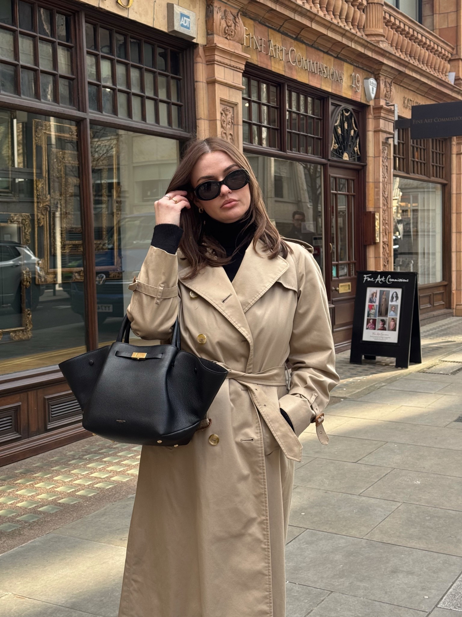 My favourite black handbag from Demellier London - the midi New York. Styled with a black roll neck, Burberry trench coat & Celine sunglasses for a transitional spring lookk

#LTKstyletip #LTKspring #LTKuk