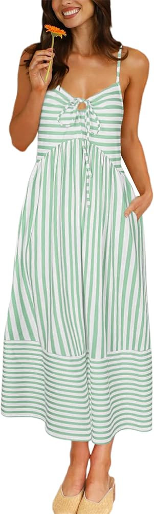2026 Women Summer Boho Maxi Dresses Vacation Beach with Pockets | Amazon (US)