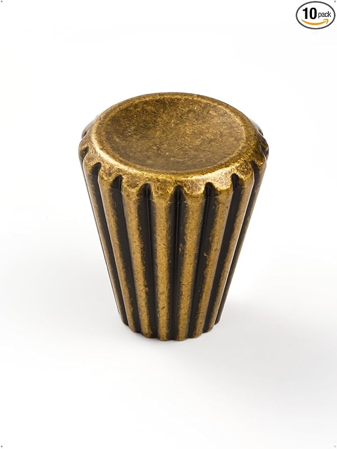 10 Pack Antique Brass Cabinet Knobs Vintage Round Dresser Knobs Kitchen Cupboard Bathroom Drawer ... | Amazon (US)