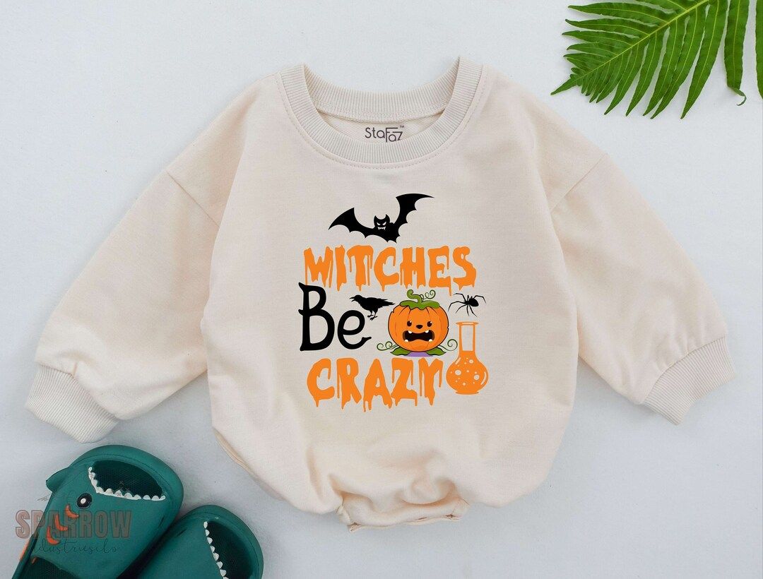 Witches Be Crazy Toddler Sweatshirt Halloween Toddler Outfit - Etsy | Etsy (US)