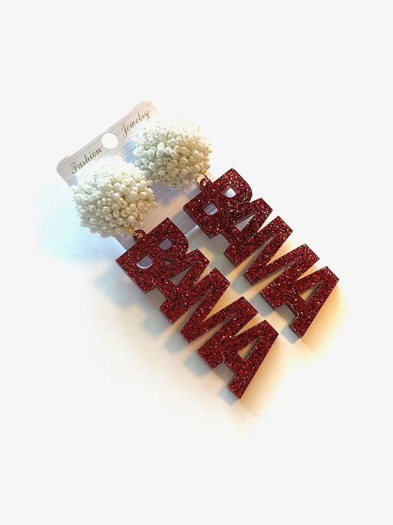 Alabama Earrings Crimson Tide Game Day Jewelry Outfit Alabama - Etsy | Etsy (US)