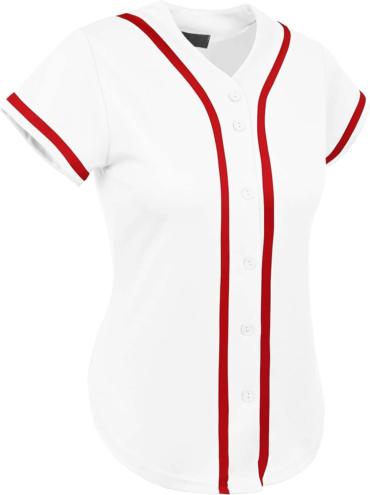 Hat and Beyond Womens Baseball Jersey Button Down Tee Short Sleeve Softball Active Shirts Made in... | Amazon (US)