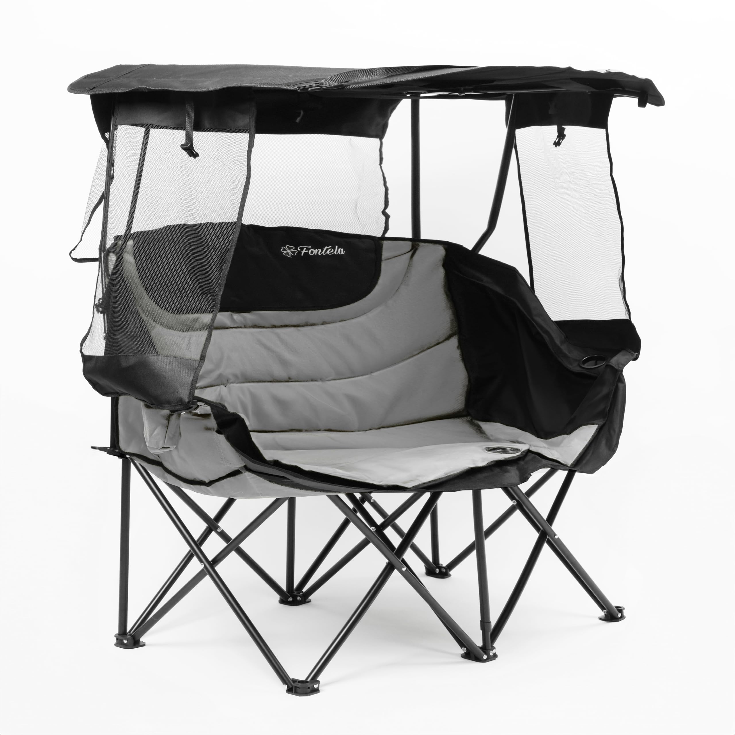 Double Camping Chair with Canopy, Folding Two-Person Seat, Portable Outdoor Loveseat with Shade, ... | Amazon (US)