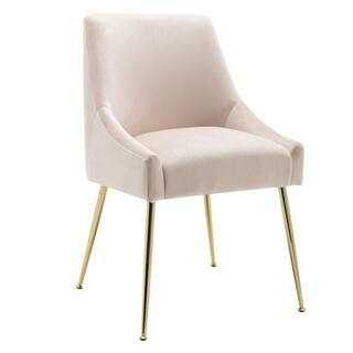 Trinity Tan Upholstered Velvet Accent Chair With Metal Legs | The Home Depot