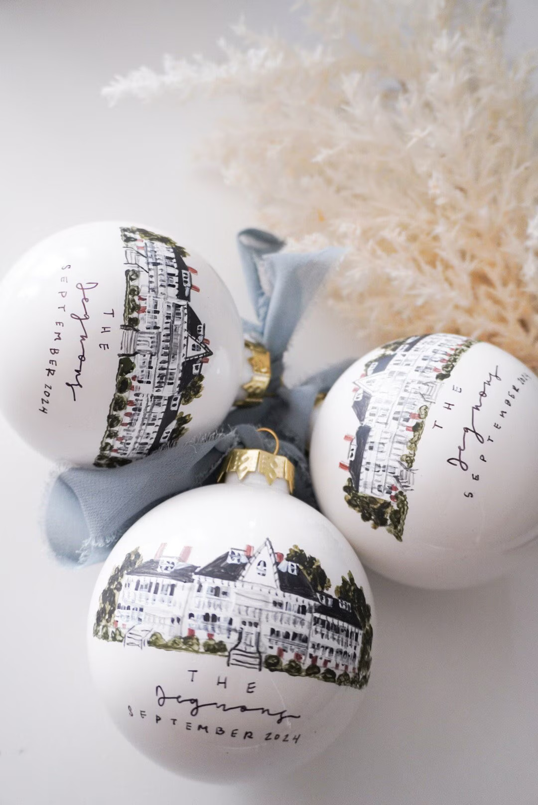 Custom Painted Ornament, Wedding Portrait, Housewarming Gift, House Portrait , Personalized Gift,... | Etsy (US)