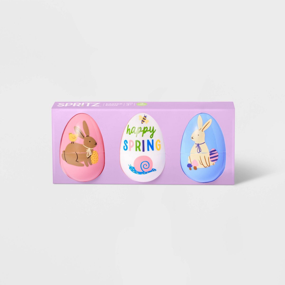 3ct Easter Fashion Plastic Eggs Happy Spring & Bunnies - Spritz™ | Target
