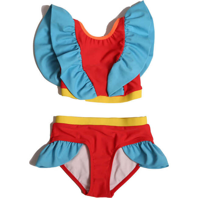 Pia 2-Piece Flounce Ruffle Tankini, Stop Mix | Maisonette