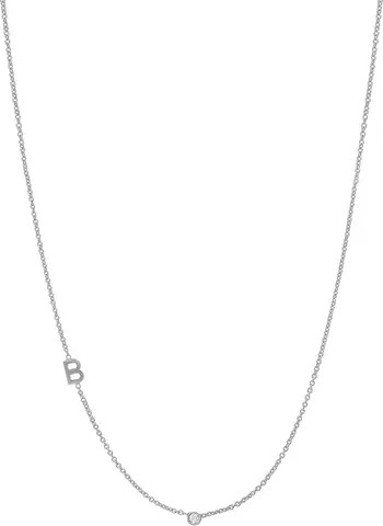 Small Asymmetric Initial & Diamond Pendant Necklace | Nordstrom