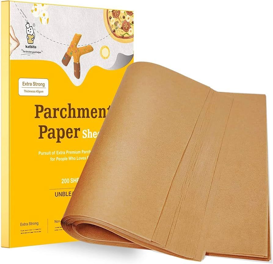 Katbite 200Pcs 12x16 In Unbleached Parchment Paper for Baking, Precut Parchment Paper Sheets, Hea... | Amazon (US)