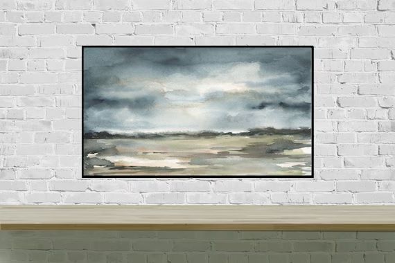 Frame TV Art Watercolor Landscape Dark Neutral Landscape Abstract Landscape instant Download Sams... | Etsy (US)