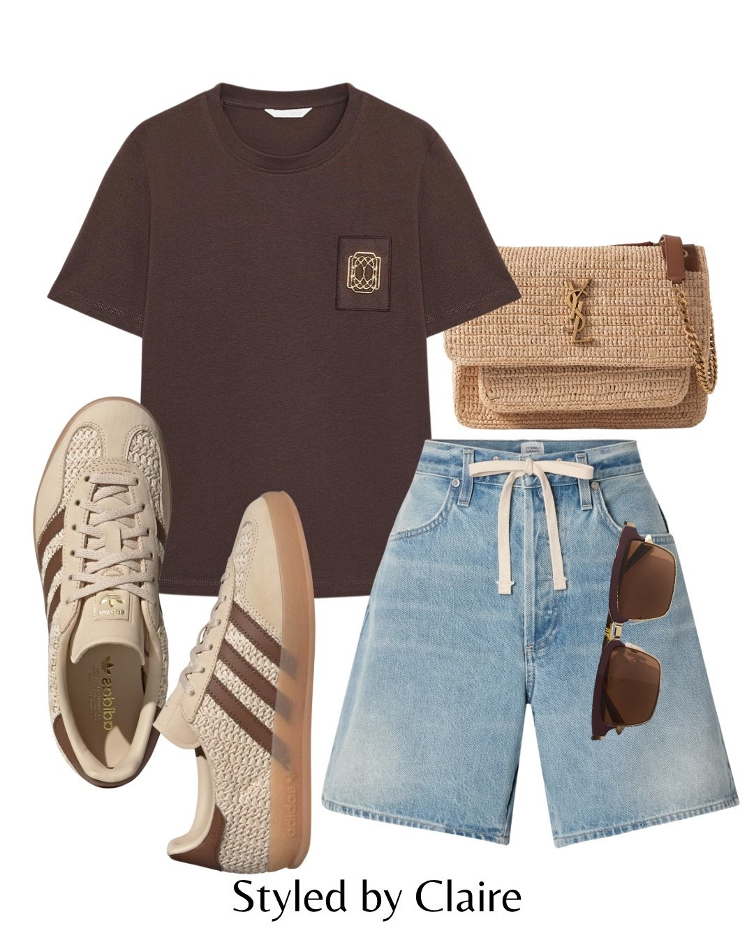 Cool girl summer styling the new adidas raffia❤️‍🔥❤️‍🔥❤️‍🔥
Tags: Zara brooch Loewe dupe tshirt chocolate brown denim shorts with waist band citizens of humanity tie belt sunglasses ysl shoulder bag fashion inspo outfit ideas city break chic women’s style Barcelona Ibiza capsule wardrobe basics 

#LTKsummer #LTKstyletip