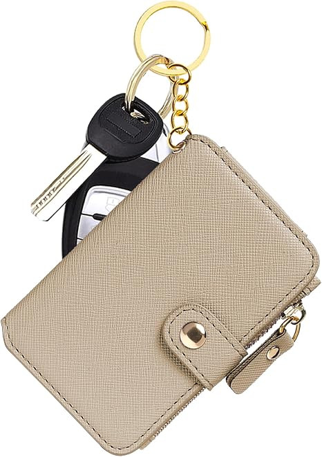Women's Slim RFID Blocking Card Holder Keychain Wallet(Khaki) | Amazon (US)