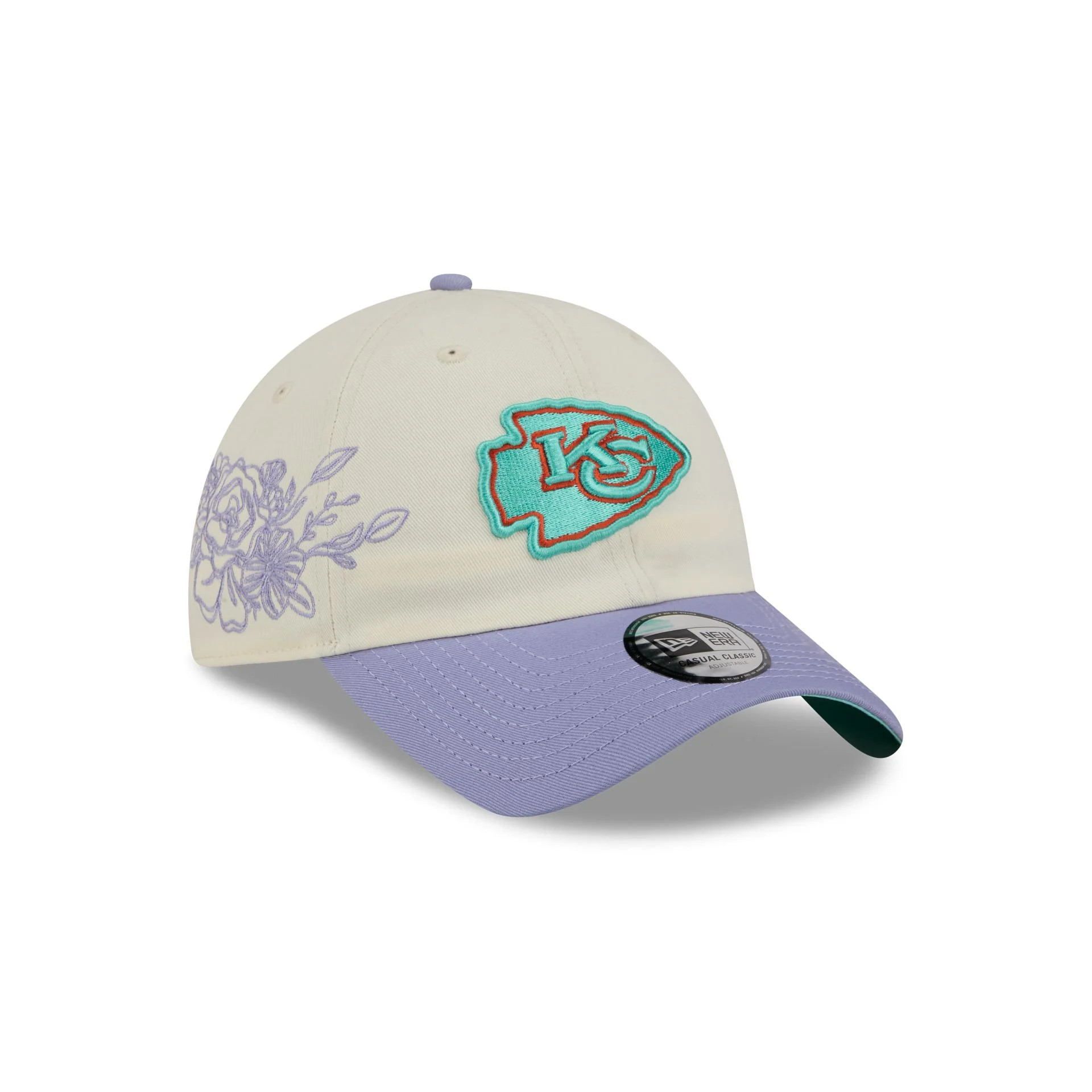 Kansas City Chiefs Lavender Flowers Casual Classic Adjustable Hat | New Era (US)