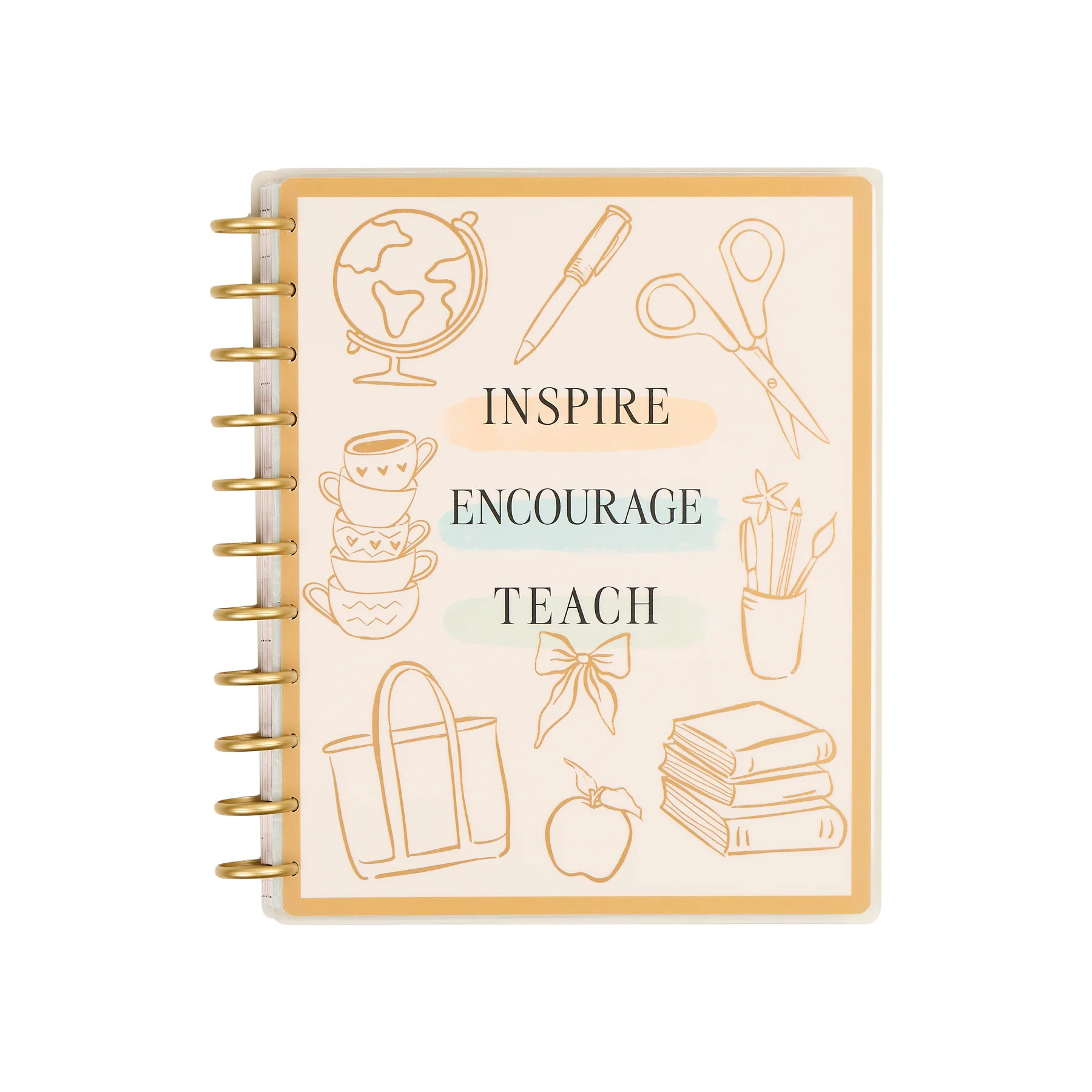 2026\u20132027 Pastel Poetry Customizable Teacher Planner - Big Teacher Layout - 12 Months | Happy Planner