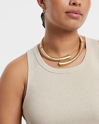 Brushed Double Collar Necklace | Express