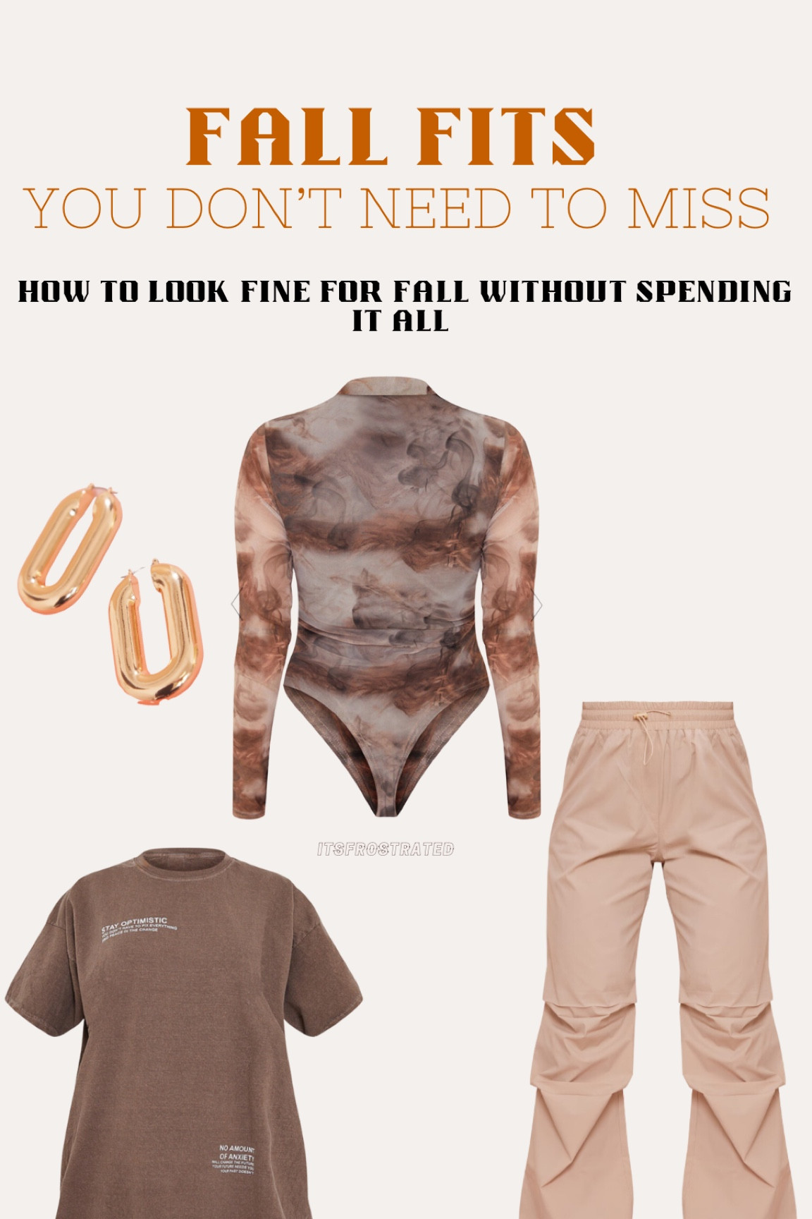 Neutral Zone, Neutral Tones. Let’s get into this layered fall outfit for the perfect transition into the cozy weather!
Fall outfits, neutral tone outfits, fall finds, prettylittlething finds, fall bodysuits, fall graphic tees, fall pants, fall accessories. 

#LTKbeauty #LTKSeasonal #LTKstyletip