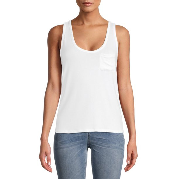 Time and Tru Women's Textured Scoop Tank Top | Walmart (US)