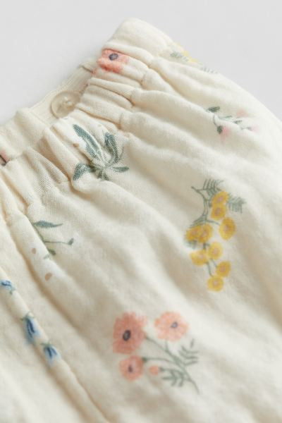 2-piece patterned muslin set - Cream/Floral - Kids | H&M GB | H&M (UK, MY, IN, SG, PH, TW, HK)