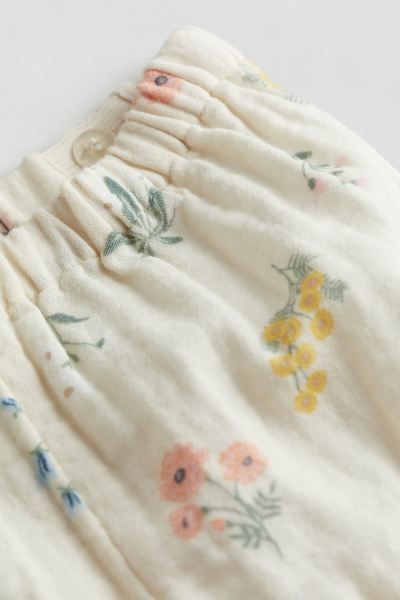 2-piece Patterned Muslin Set - Cream/floral - Kids | H&M US | H&M (US + CA)