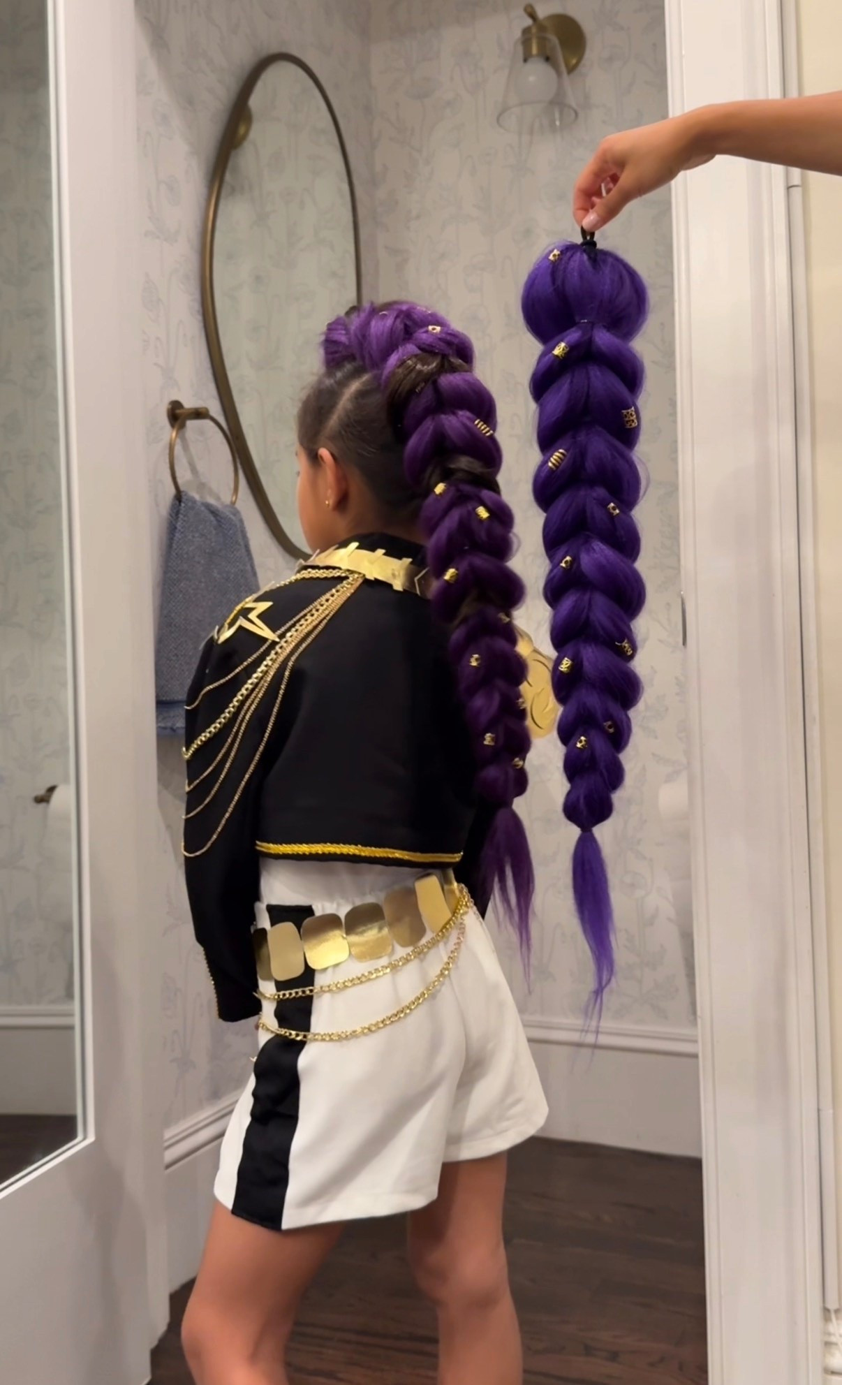 Kpop demon hunters Rumi braid supplies and costume options this year!

My kid is age 7 wearing a braid made from 30” long extensions. Smaller kids would be fine with 26” extensions linked  

DIY Halloween costume idea for girls, kpop demon hunters, Rumi hair braid tutorial 


#LTKHalloween #LTKFamily #LTKKids
