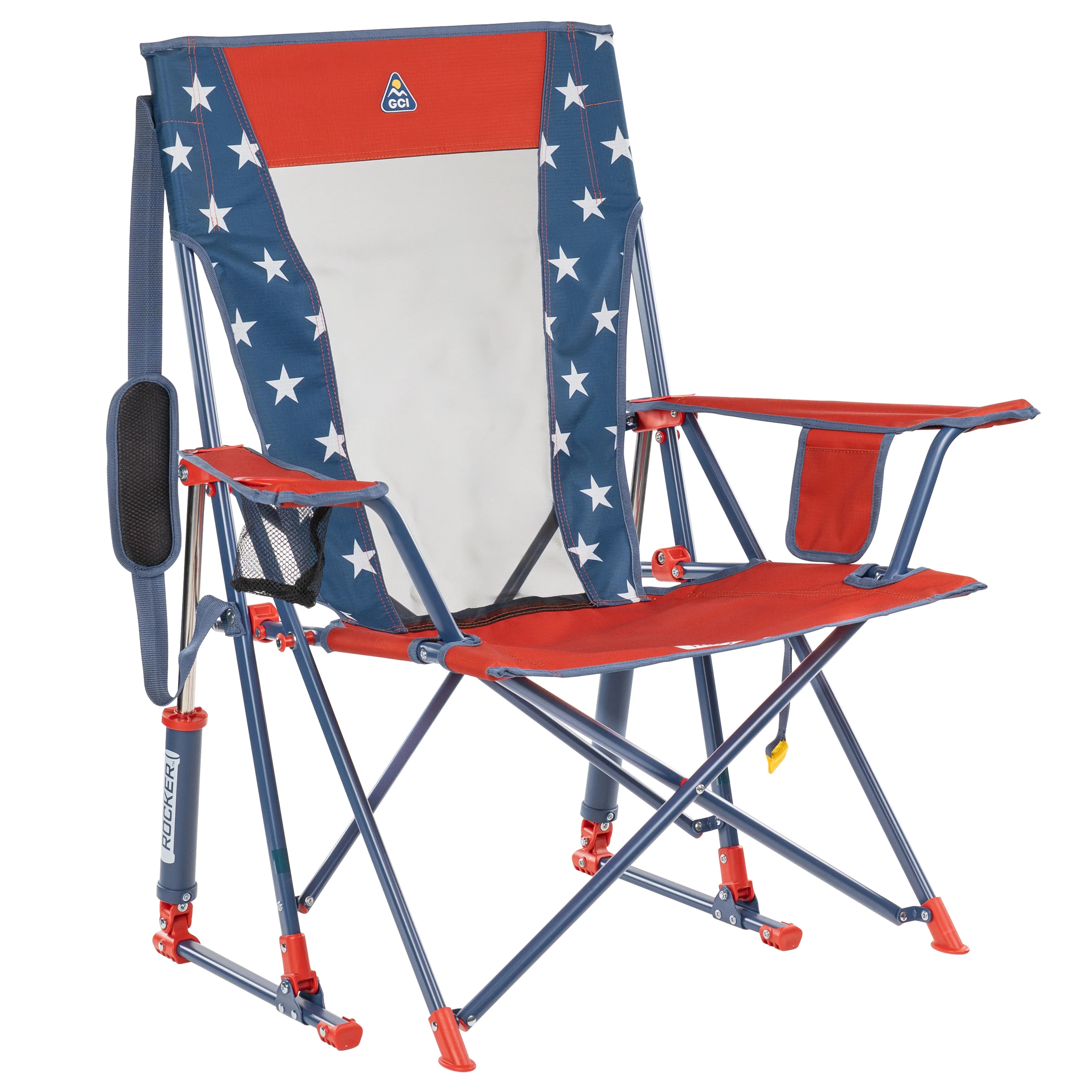GCI Outdoor Comfort Pro Rocker Foldable Rocking Camp Chair with Mesh Backrest, Americana | Walmart (US)