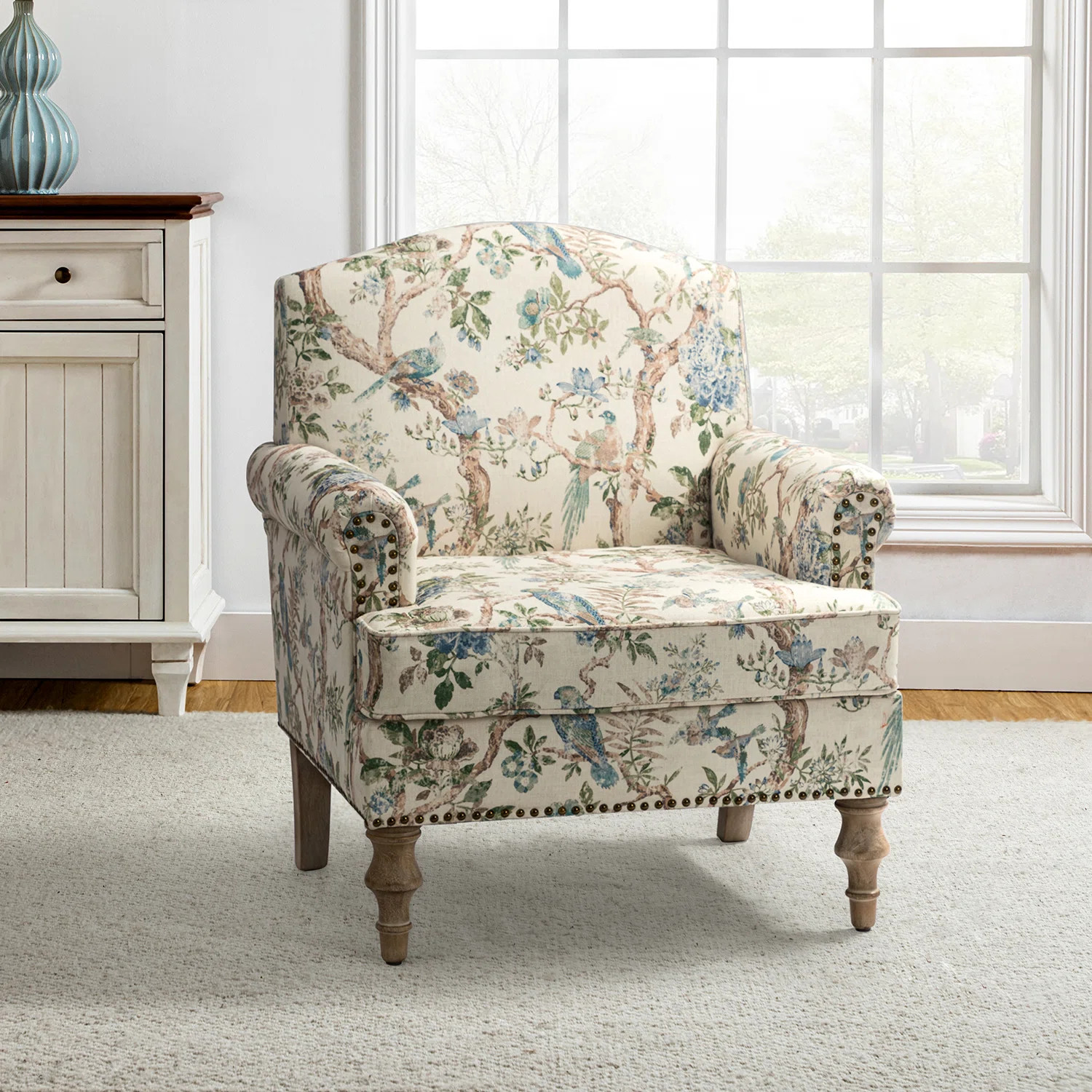 Mooresville 30" Traditional Upholstered Armchair with Camelback and  Solid Wood Legs | Wayfair North America