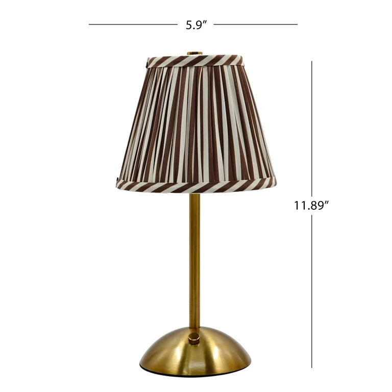 Sterling & Noble Home Brown Floral Rechargeable Table Lamp 11.89in, Cordless Dimmable LED Touch L... | Walmart (US)