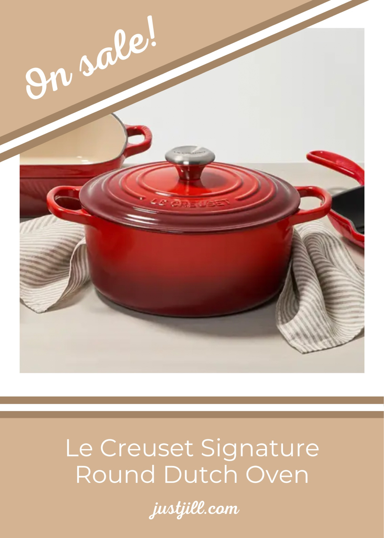 Save over $100 on this signature round enamel cast iron Dutch oven from Le Creuset! 