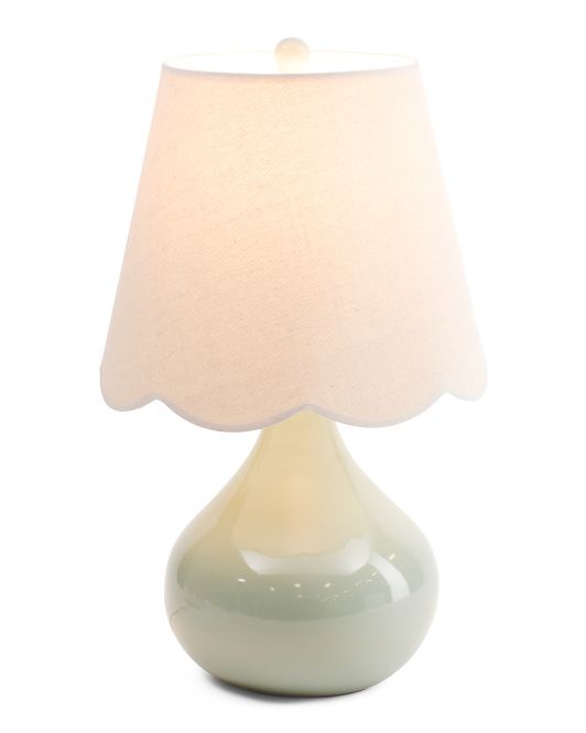 22in Ceramic Table Lamp With Scalloped Shade | TJ Maxx