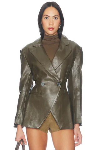 MADISON THE LABEL Layla Blazer in Olive. - size XS | Revolve Clothing (Global)