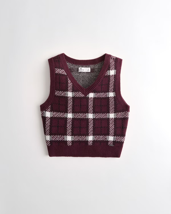 Girls Slim Crop Sweater Vest | Girls Tops | HollisterCo.com | Hollister (US)