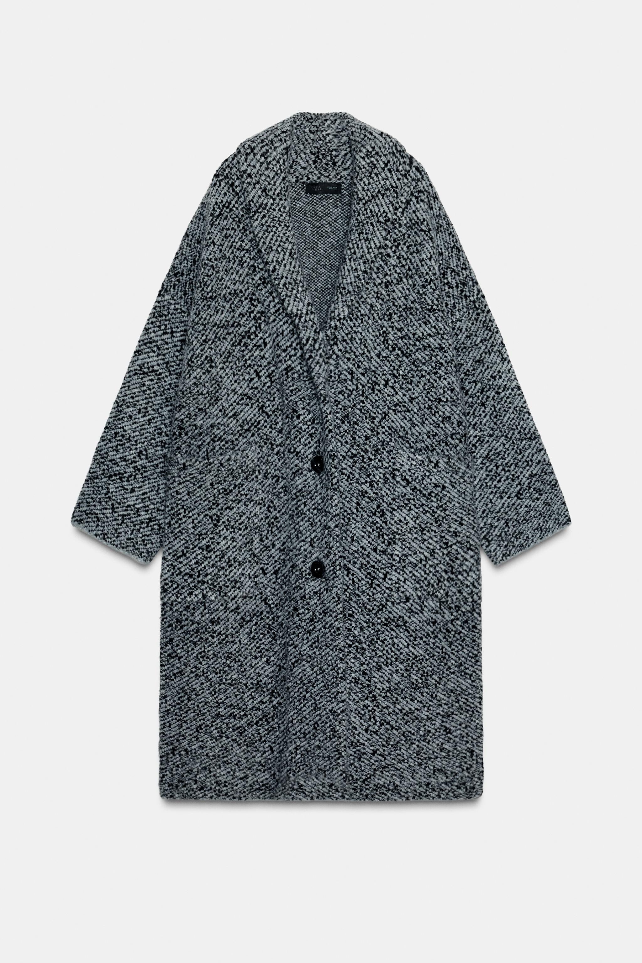 SHAWL COLLAR KNIT COAT | Zara US