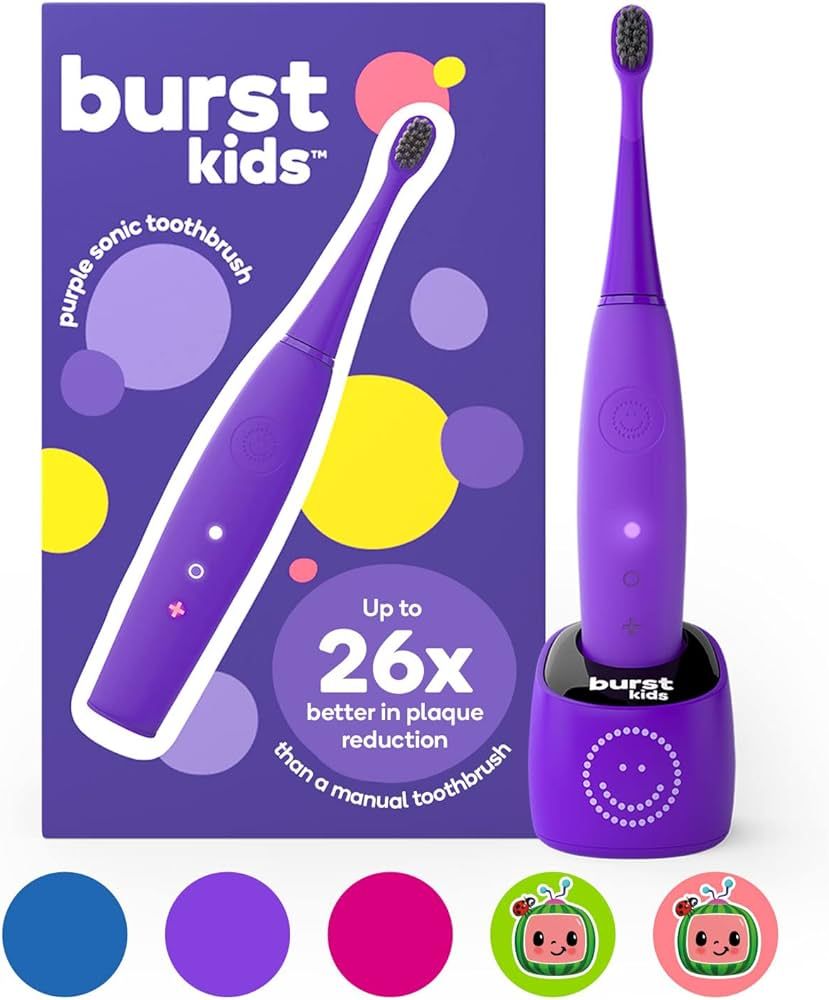 BURSTkids Kids Electric Toothbrush, Soft Bristle Kid & Toddler Toothbrush, 2-Minute Timer, Rechar... | Amazon (US)