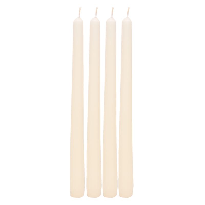 4-Pack Ivory Unscented Overdip Taper Candles, 10" | At Home