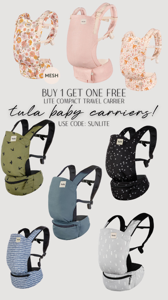 BABY TULA SALE! BUY 1  CARRIER GET A LITE COMPACT CARRIER FREE ($89 VALUE) USE CODE: SUNLITE 

 #LTKBaby #LTKBump #LTKFamily
