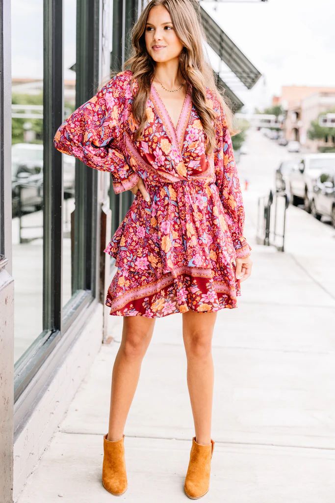 Go On With It Red Mixed Print Dress | The Mint Julep Boutique