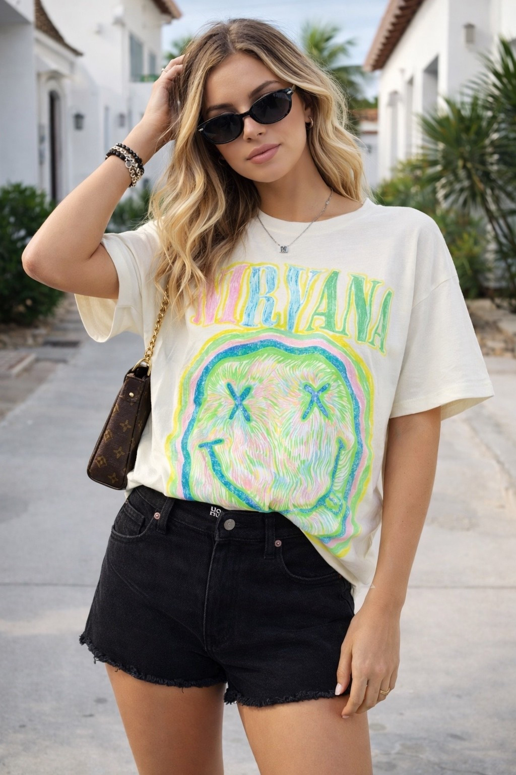 spring outfits 2026 I love me a good band tee shorts outfit!! And what makes it all better is when it’s cheap! These shorts are $10!!! And in different washes. #fyp #walmartpartner 

#LTKSeasonal #LTKSpringSale #LTKootd